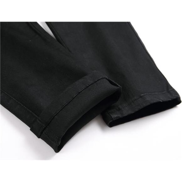 Men's Casual Stylish Straight Slim Fit Jeans Young Hiphop Skinny Denim Pants - Picture 6 of 6